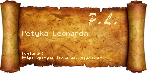Petyka Leonarda névjegykártya